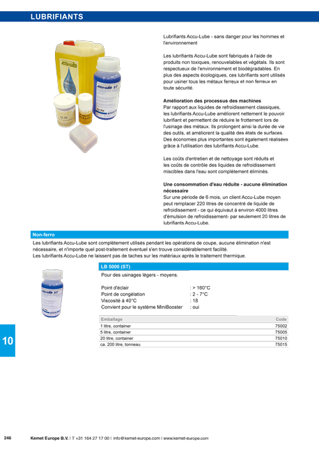 Brochure Micro-lubrification: lubrifiants